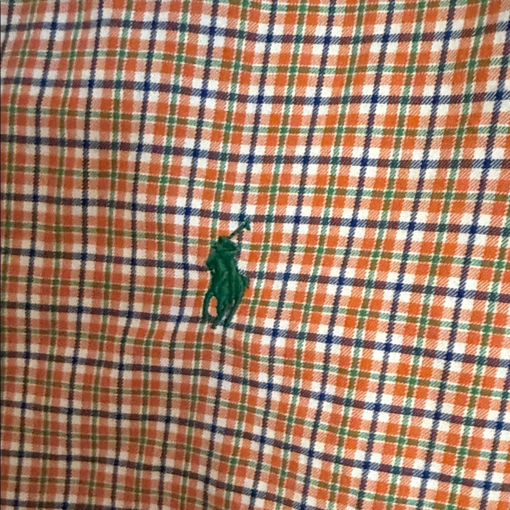 Ralph Lauren Men's Orange Plaid Shirt - Picture 3 of 5
